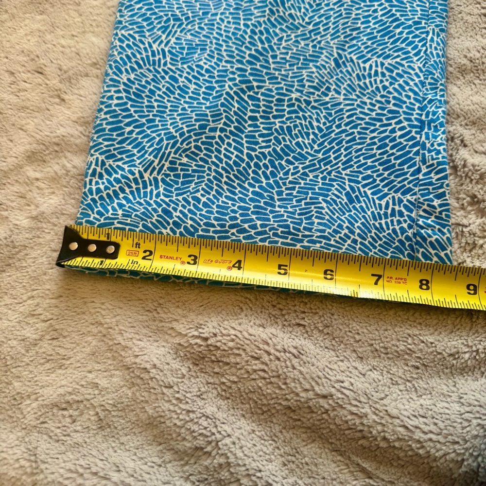 Coldwater Creek Aqua Blue and White Patterned Cropped Pants‎ Size 10 - Picture 5 of 9